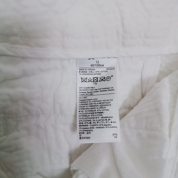 Banana Republic Women's‎ White Seersucker Bermuda Shorts Size 12 Cotton Textured - Picture 10 of 10